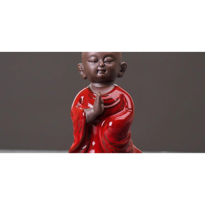 Little Monk Purple Sands Tea Pet Ornament 9cm Tea Table Decoration Tea Play
