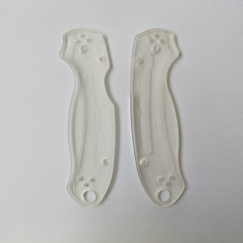 1 Pair Transparent Acrylic Knife Handle Scales for Spyderco C223 Para3 Knives
