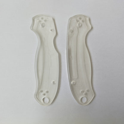 1 Pair Transparent Acrylic Knife Handle Scales for Spyderco C223 Para3 Knives