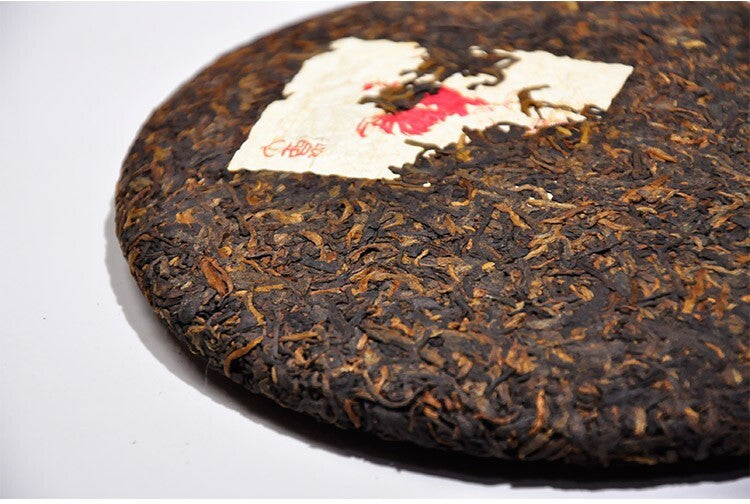 2017 CHINATEA chicken Zodiac,ji nian pu erh Puer Tea Ripe Yunnan cake tee,357g