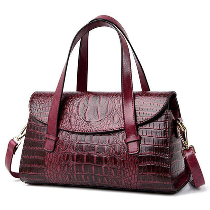 Synthetic Leather Handbag Vintage Tote Shoulder Bag Crossbody Purse 34*12*19 CM