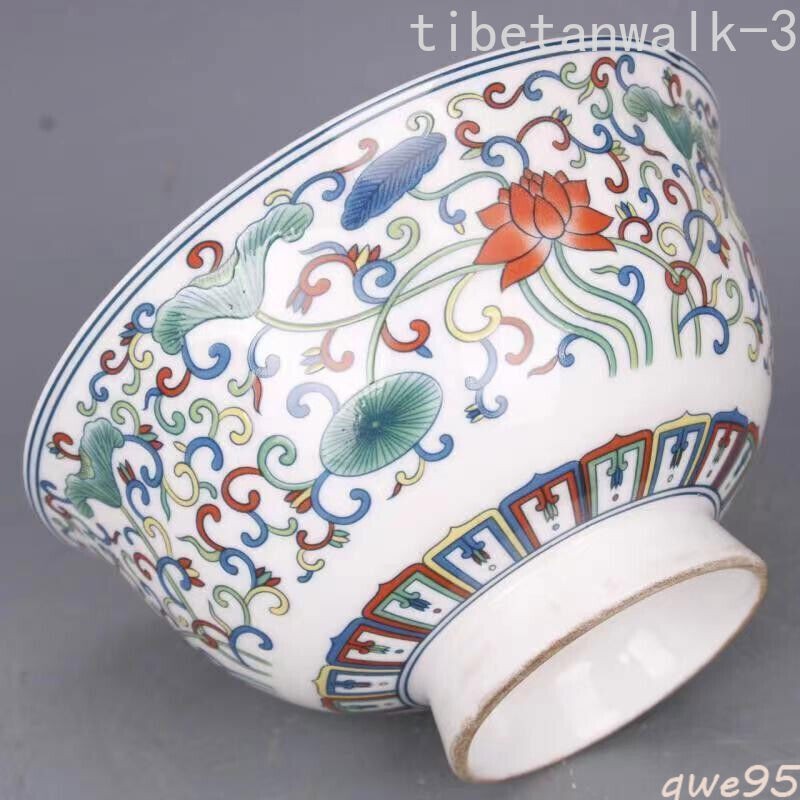 Chinese Porcelain Painted Lotus Pattern Porcelain Bowl