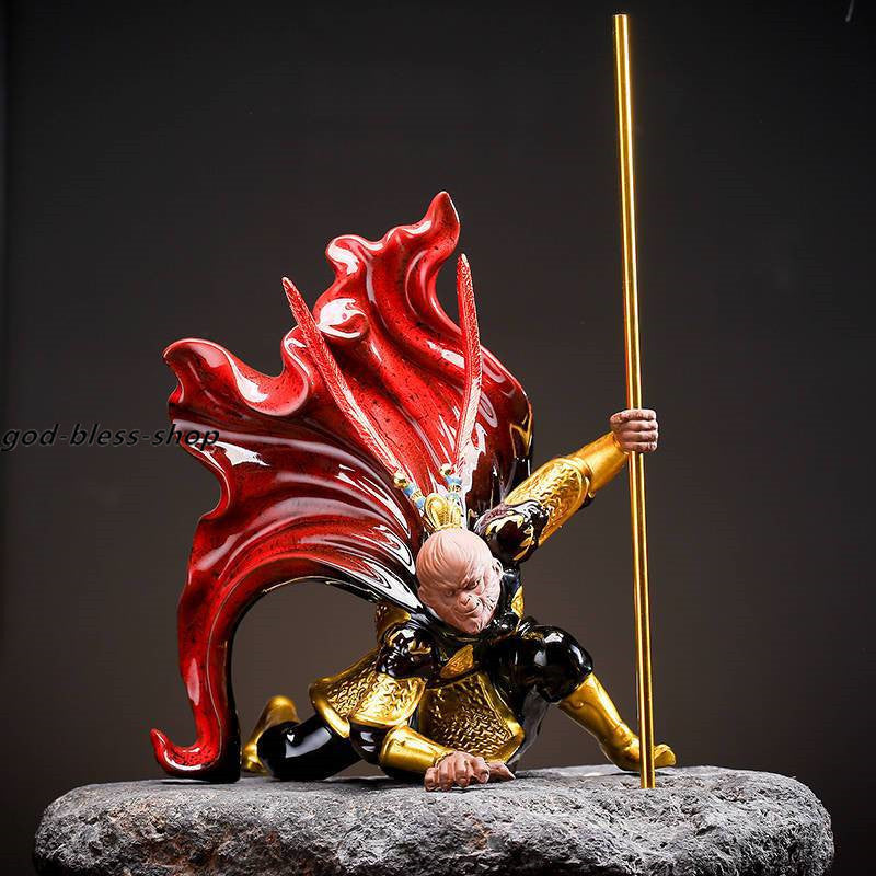 Creative Monkey King Statue Porcelain Tea Pet Home Decoration Black Myth-Wukong