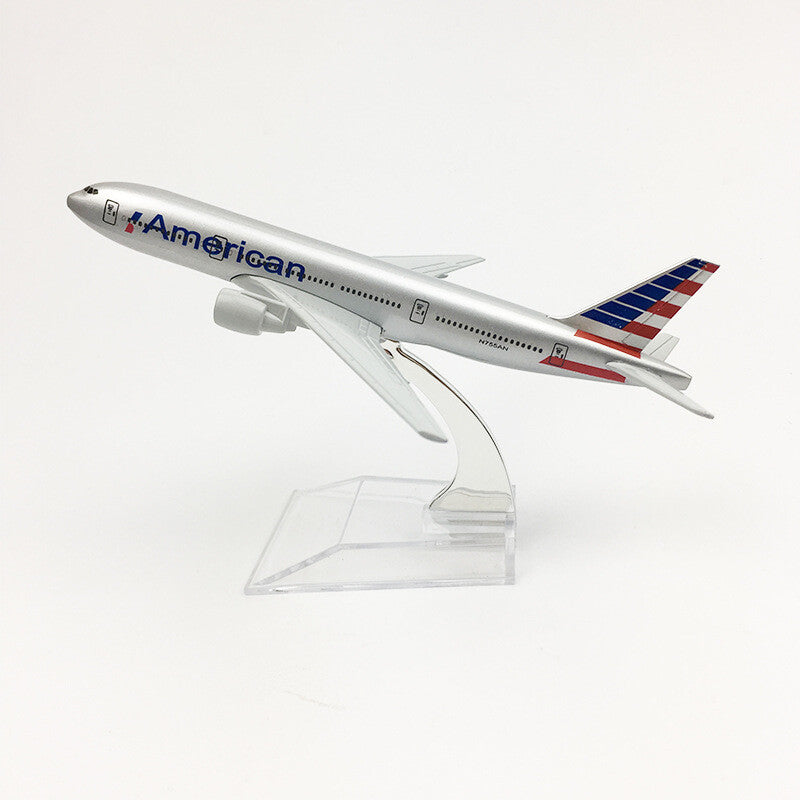 16cm American B777 Model Plane 1:400 Alloy Simulation Airliner Aircraft Ornament