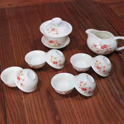 Chinese KungFu Tea Set Drinkware Ceramic Tea Pot Cup Tureen Gift Packing Pottery