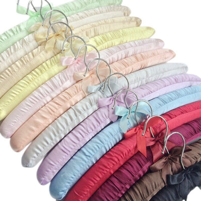Clothes Hangers 5Pcs Wooden Fabric Coated Sponge Padded Hotel Shop Display Racks