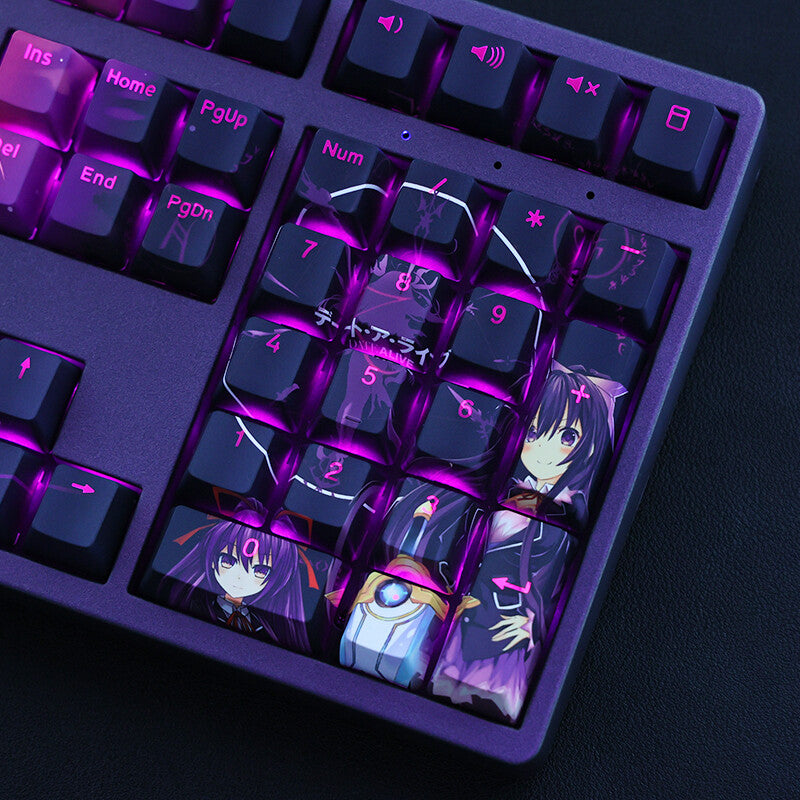 Anime Yatogami Tohka Keycaps Set PBT Key Cap for OEM Mechanical Keyb Collectible