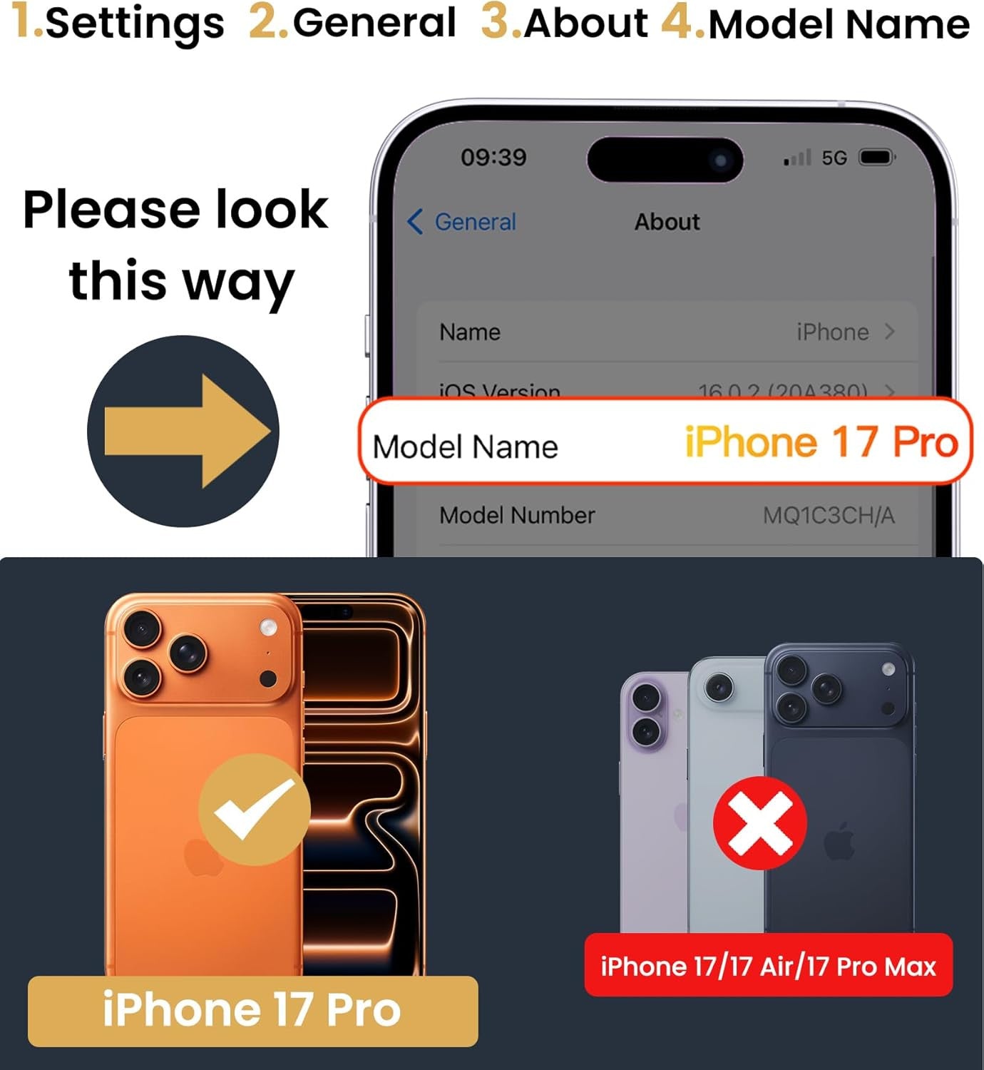 for Iphone 17 Pro Case with Card Holder & Camera Stand & Kickstand & Slide Camer