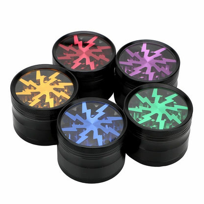 Tobacco Grinder Purple 63MM 4-layer Aluminum Alloy Smoke Herb Cutter Transparent