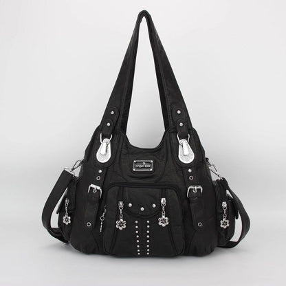 Handbags Shoulder Bags Synthetic Leather Satchel Purse Traveling Bag Polyester