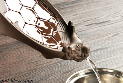 Creative Reservoir Tea Tray Turtle Statue Yixing Zisha Purple Clay Holder Plate
