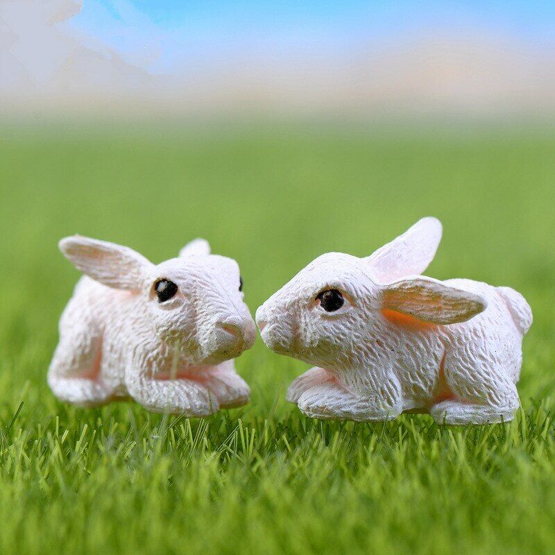 Moss Micro Landscape Deco Mini 10pcs Little White Rabbit Decoration Supplies