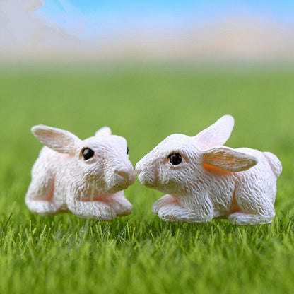 Moss Micro Landscape Deco Mini 10pcs Little White Rabbit Decoration Supplies