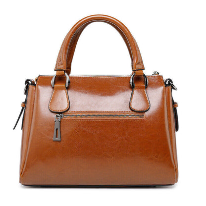 Genuine Leather Women's Classic Handbag Crossbody Shoulder Bag Satchel Tote Bag