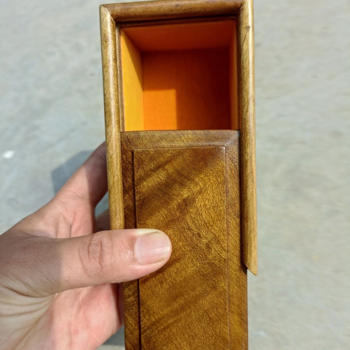 Golden Nanmu Jewelry Box 12×6.5×6.3cm Retro Rectangular Walnut Storage Case