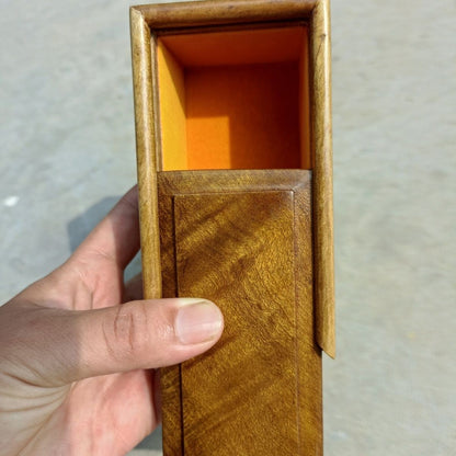Golden Nanmu Jewelry Box 12×6.5×6.3cm Retro Rectangular Walnut Storage Case