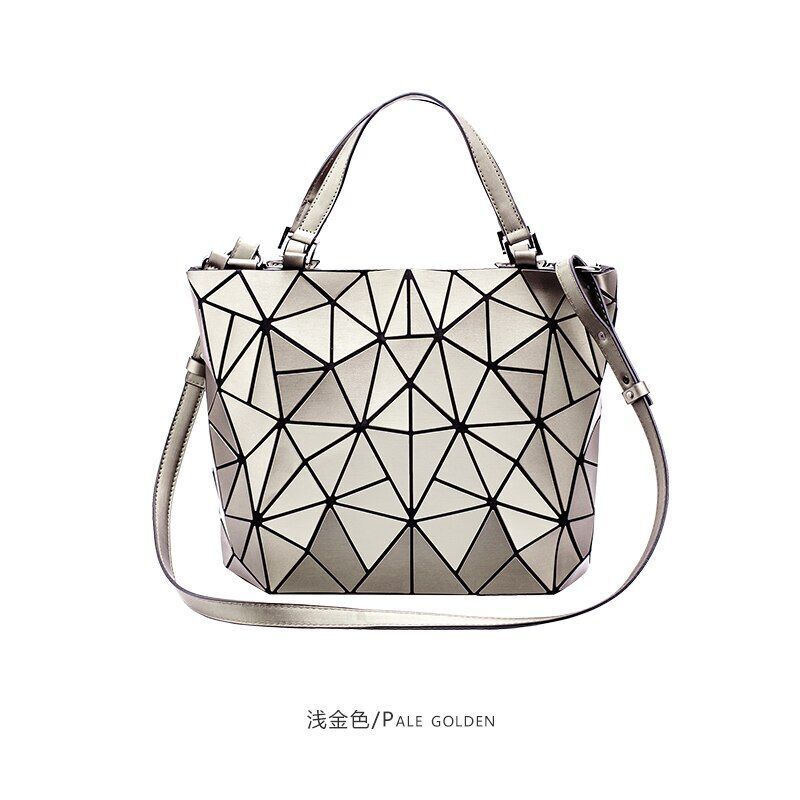 Hologram Bag Frosted Matte Crossbody Bag Bucket Purse Geometric Shoulder Handbag