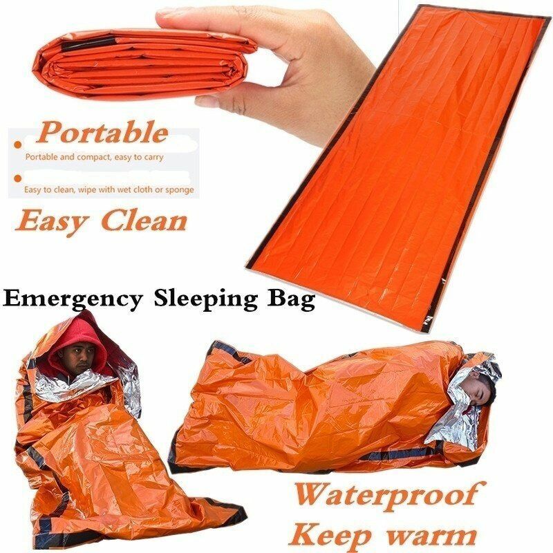 Sleeping Bag Thermal Outdoor Life Bivy Emergency Warm Waterproof Mylar First Aid