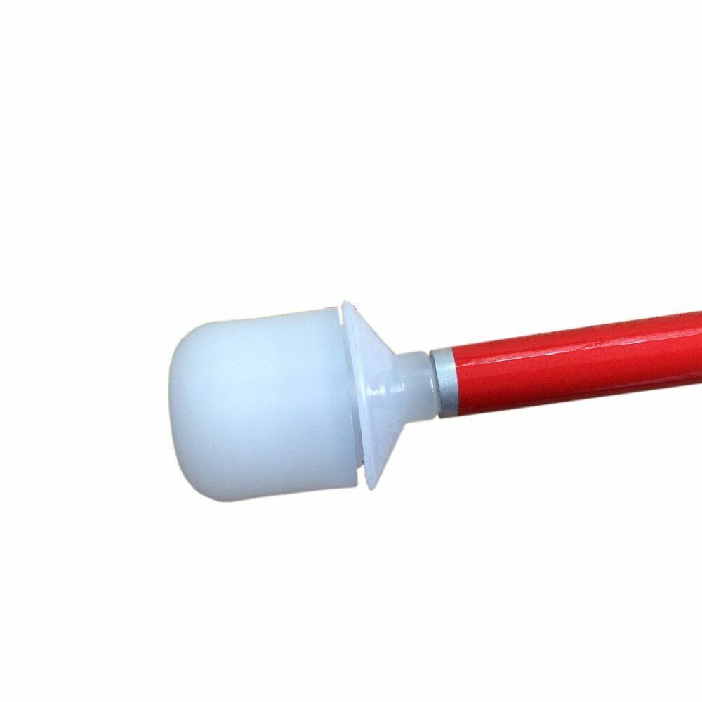 125cm-155cm Aluminum White Cane Black Rubber Handle 6 Joints Fold Walking Stick