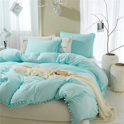 Bedding Set Queen Home Tassel Bed Cover Sets Size Duvet Cover No Sheet