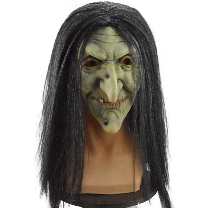 Halloween witch mask cosplay witch mask adult witch ghost party costume latex