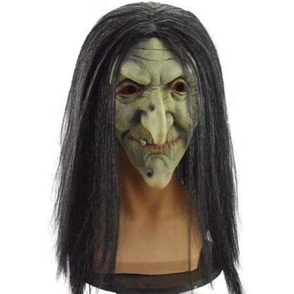 Halloween witch mask cosplay witch mask adult witch ghost party costume latex