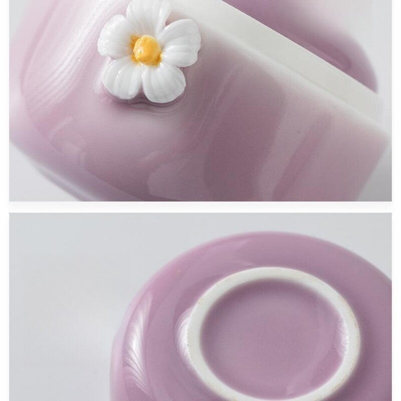 Tea Set For Lady Floral Decoration Porcelain Tea Pot With Lid Master Tea Cup New
