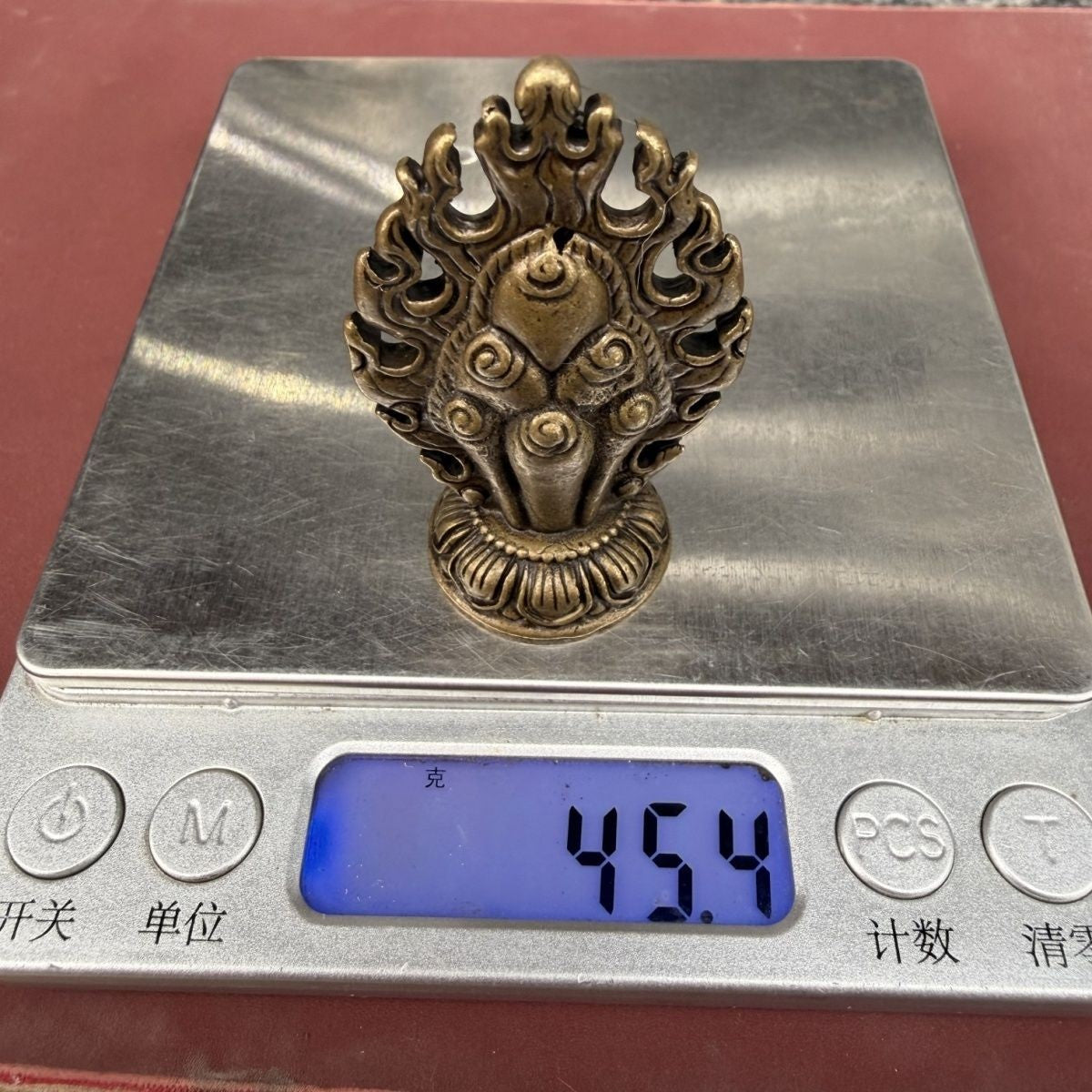 Old Mani Jewel Statue Altar Ornament Buddhist Ritual Desk Decor