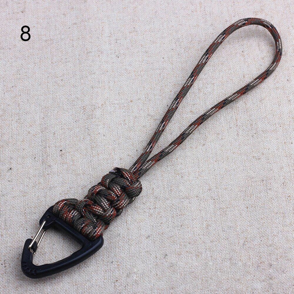 46CM 1 PC Paracord Keychain Lanyard Metal Triangle Buckle Outdoor Cord Carabiner
