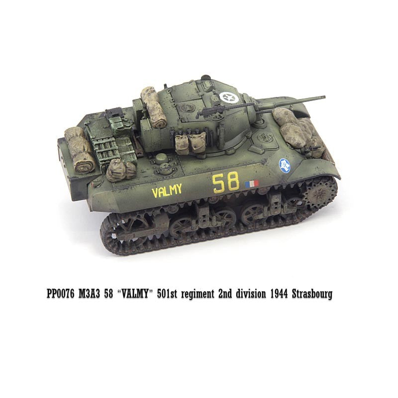 S-Model 1/72 Free French 501st Tank Regiment M3A3 Tank Valmy Finished Model-