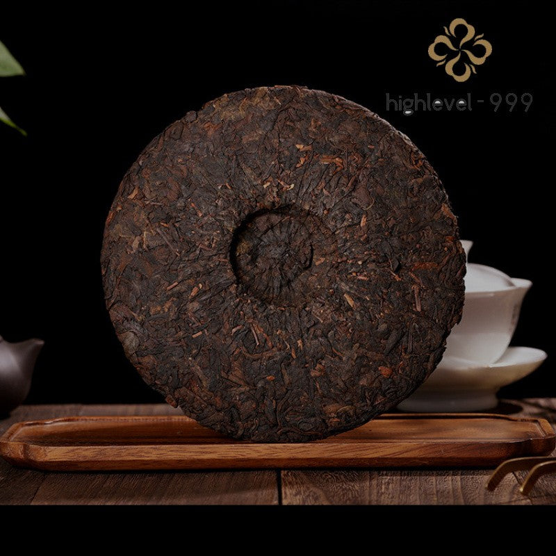 357g Ripe Pu'er Tea Cake Yunnan 2014 Raw Material Ancient Tree Aged Fermented