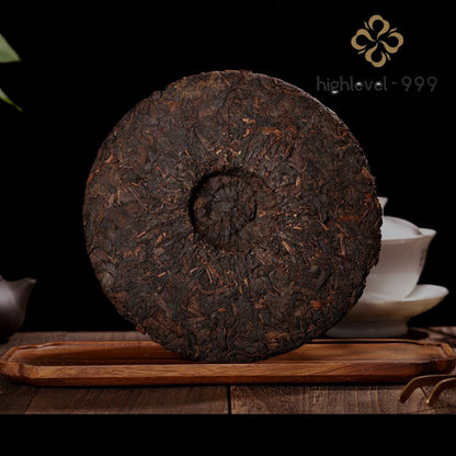 357g Ripe Pu'er Tea Cake Yunnan 2014 Raw Material Ancient Tree Aged Fermented