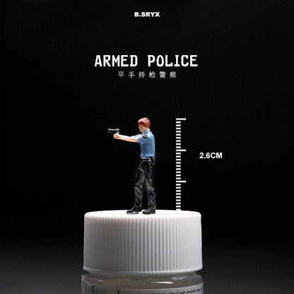1/64 Figure Model City Road Police Arrest Thief Scene Display Doll Model