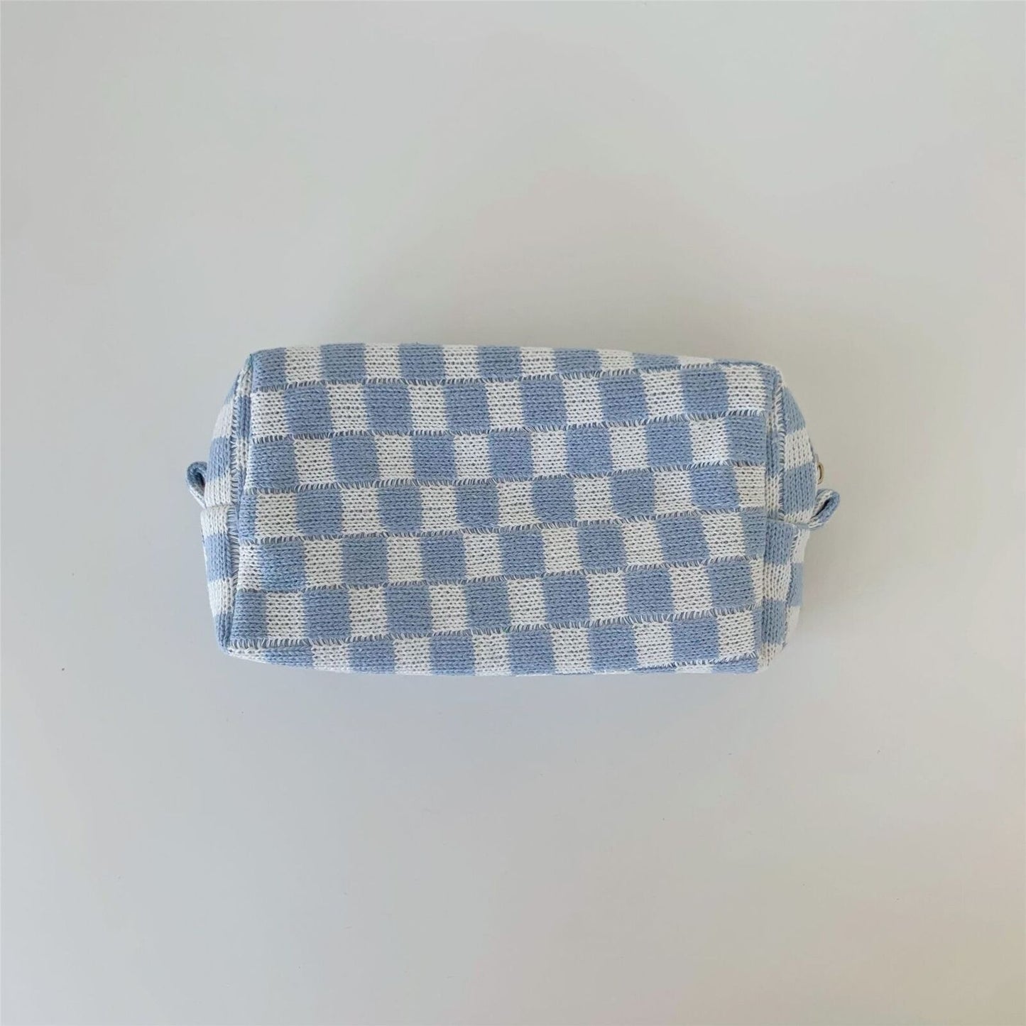 Lattice Cosmetic Bag Knitted Fabric Makeup Organizer Travel Toiletry Beauty Case