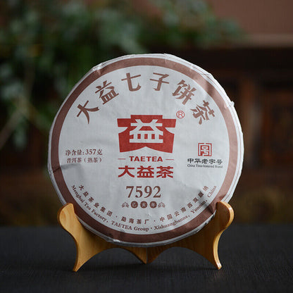 2019 TAETEA Chinese Shu Pu-erh Tea Dayi 7592 Chi Tse Beeng 1901 Ripe Puer 357g