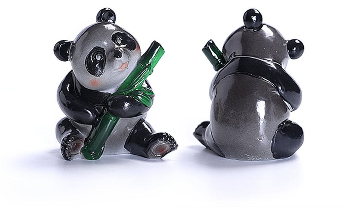 Color Changing Panda Resin Tea Pet 8.8cm 3.4in Tea Play Kung Fu Tea Tray Decor