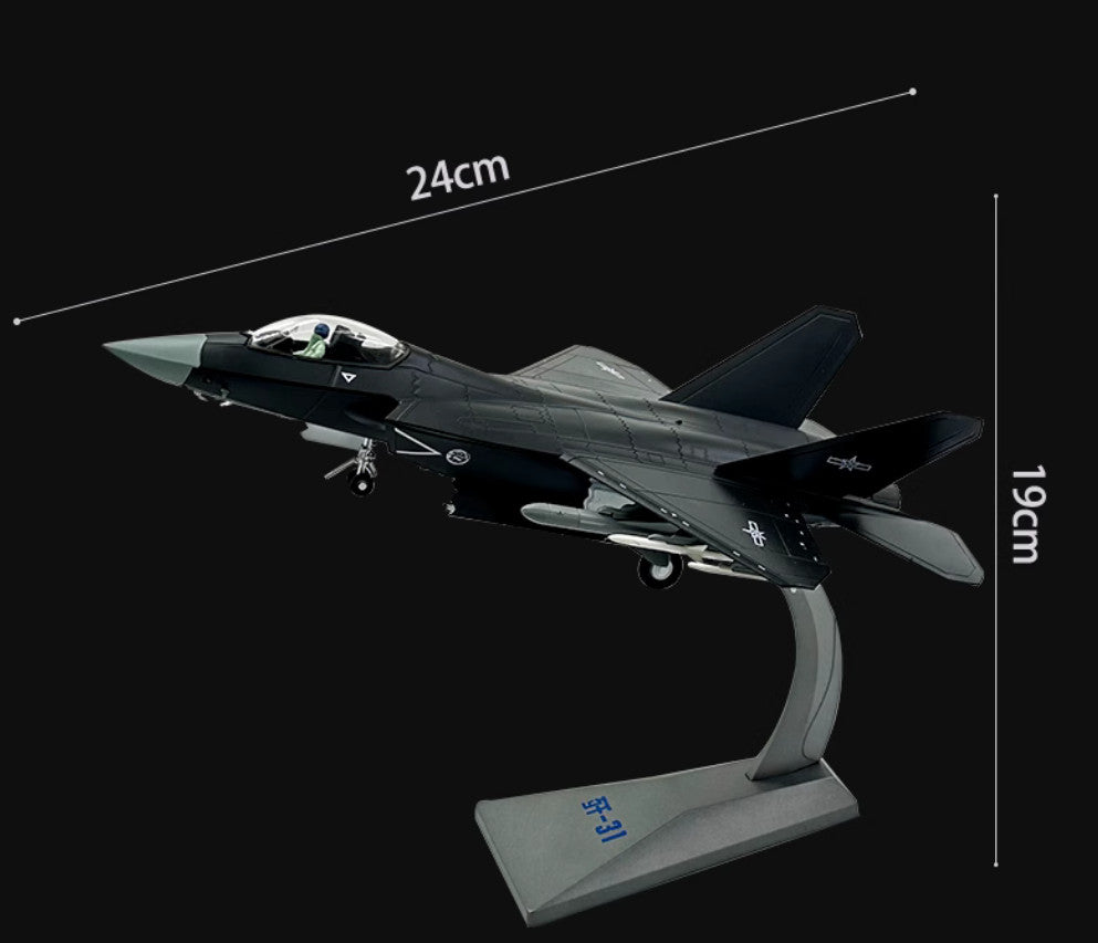 1:48 AF1 China J-31 Gyrfalcon Stealth FC-31 Fighter Plane Diecast Aircraft Model