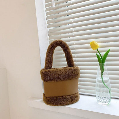 Lamb Wool Women Shoulder Bags Small Handbag Winter Faux Fur Female Hand Bag