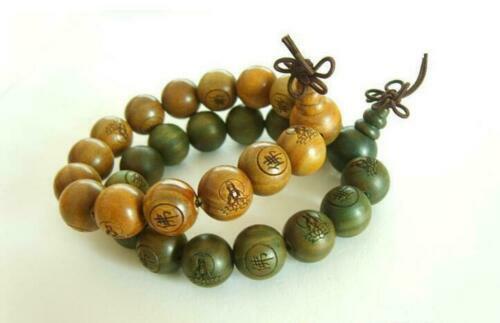 Tibet Budhist Buddha Word Bodhisattva Sandalwood Wood Beads Prayer Bracelet