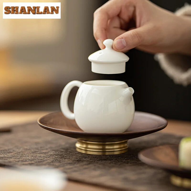 100ml Sheep Fat Jade White Porcelain Teapot Dargon Egg Pot Chinese Craft Gift