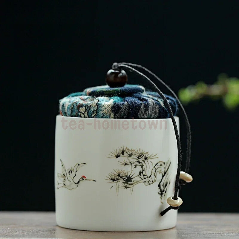 Ceramic Tea Caddy Tieguanyin Storage Tank Portable Travel Tea Box Sealed Tea Jar