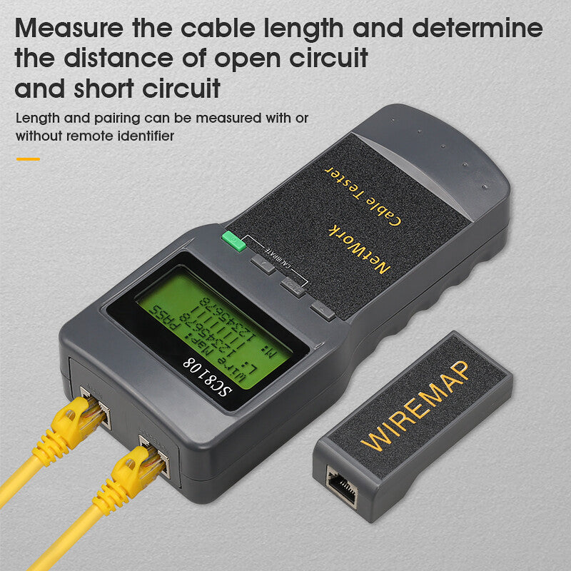 SC8108 Portable LCD Network Tester Meter LAN Phone Cable Tester LCD Display