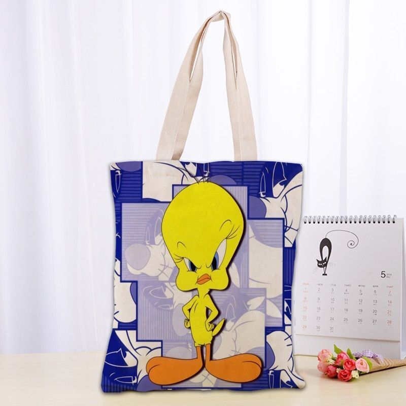 Printed Canvas Tote Bag 30x35cm Cotton Linen Handbag Shopping Women Handbag 1 PC