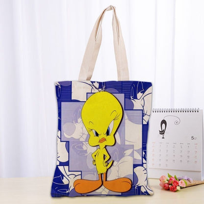 Printed Canvas Tote Bag 30x35cm Cotton Linen Handbag Shopping Women Handbag 1 PC
