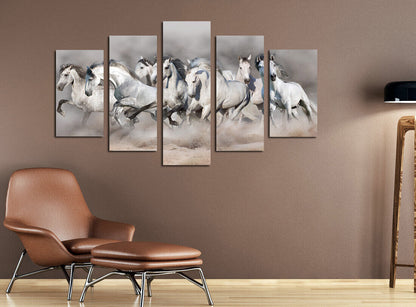 Animal Running Horse 5 Pieces Canvas Print Wall Art Picture Modern Home Decor