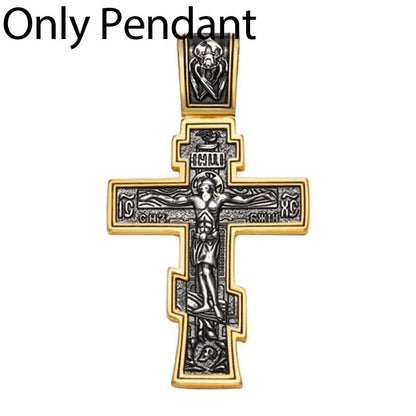 Men Jesus Cross Pendant Chain Necklace Stainless Steel Crucifix Fashion Jewelry