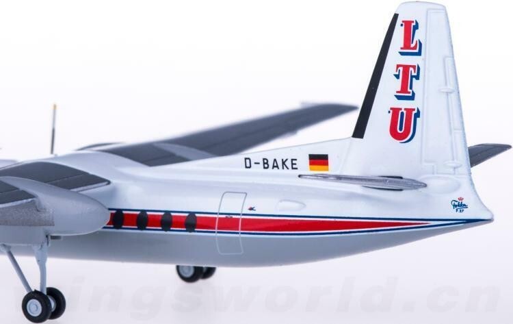 1:200 Herpa LTU International Fokker 27 Passenger Aircraft Diecast Plane Model