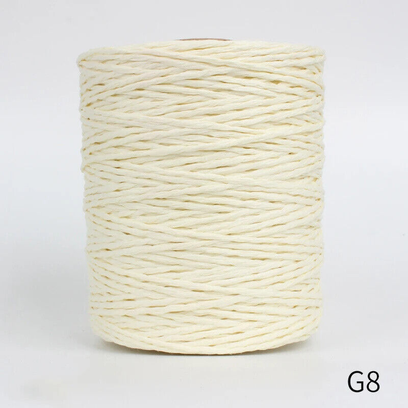 Hand Knitting Yarns 280-300M Natural Raffia Straw Colorful Crochet Threads Rolls