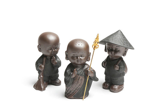 Yixing Zisha Tea Pet House Warming Gift Study Decoration Handmade Monk Statue