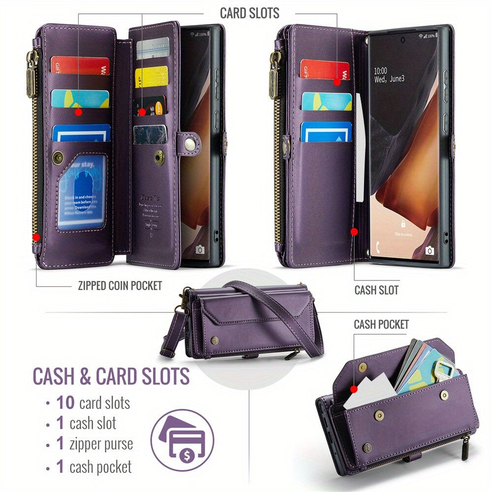 Crossbody for Samsung Galaxy Note 20 Ultra Note 10 Plus Case Wallet Card Holder